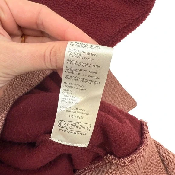 We The Free Cozy Camden Sweatshirt Fuzzy Fleece Mulberries Balloon Sleeve XS - Picture 8 of 8